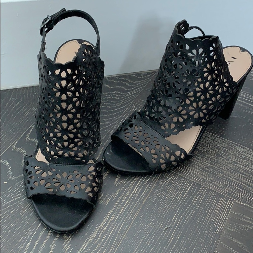 Via Spiga heeled sandals with floral cutouts